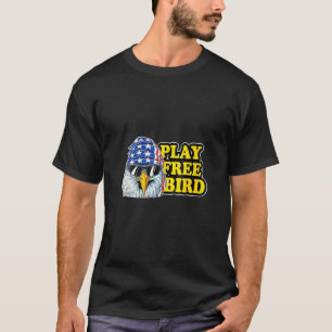 Kvinnor spelar fågelfritt Eagle American Flagga Pa T Shirt