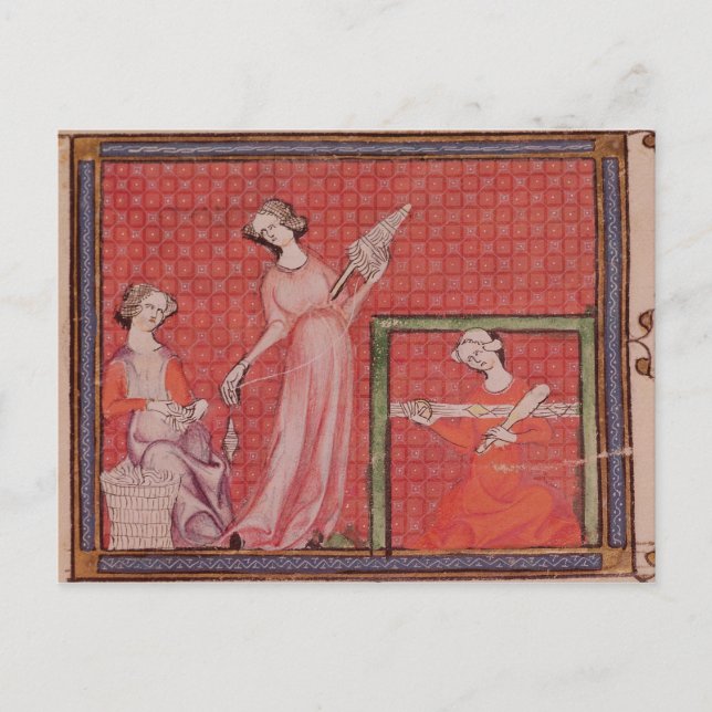 Kvinnor Spinning Yol Vykort (Framsida)