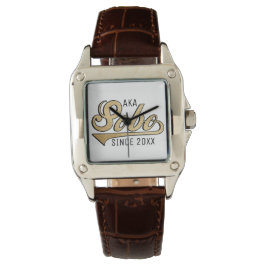 Kvinnor Square Leather Strap Watch Sobo/Grandmor Armbandsur