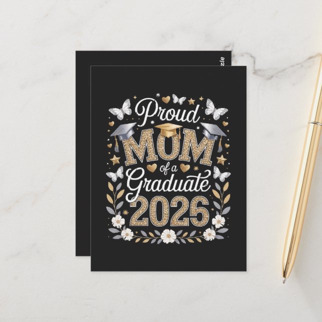 Kvinnor Stolt mamma till en 2026 examen Vykort (Fram/Back In Situ)
