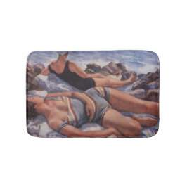 Kvinnor Sunbad på stranden (av Serebriakova) Badrumsmatta
