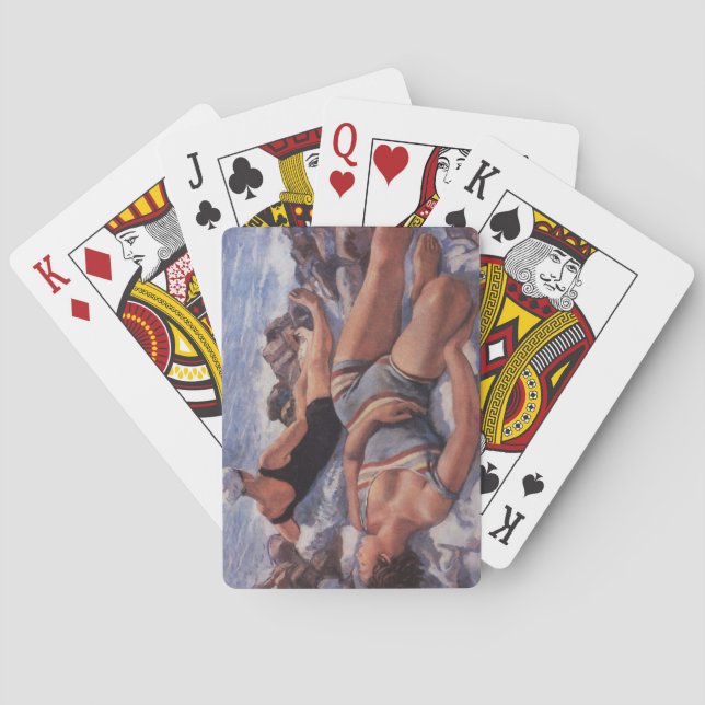 Kvinnor Sunbad på stranden (av Serebriakova) Casinokort (Baksidan)