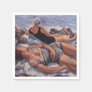 Kvinnor Sunbad på stranden (av Serebriakova) Pappersservett