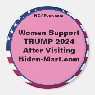 Kvinnor Support TRUMP 2024 efter Fridge Magnet