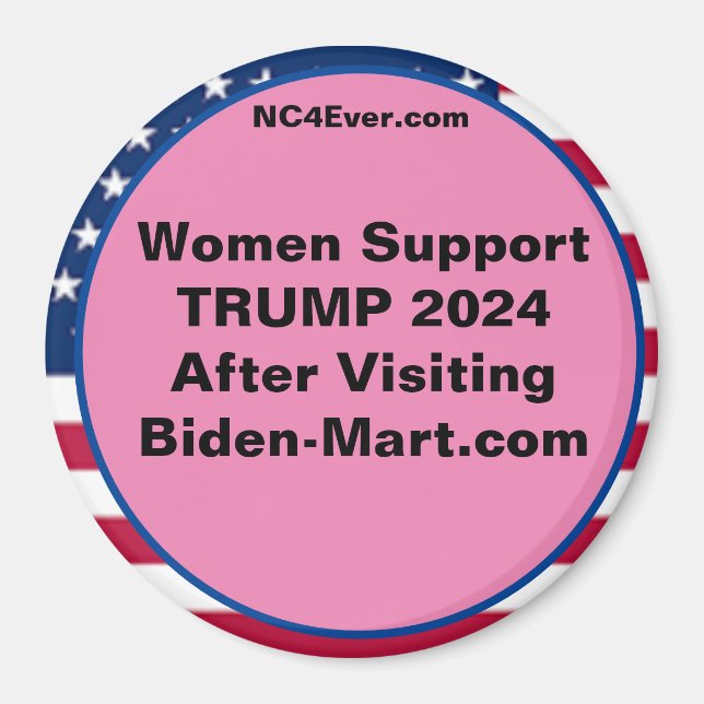 Kvinnor Support TRUMP 2024 efter Fridge Magnet (Framsidan)