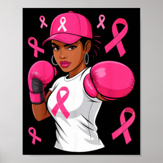 Kvinnor Svarta Afroamerikanska Bekämpa Bröstcancer Poster