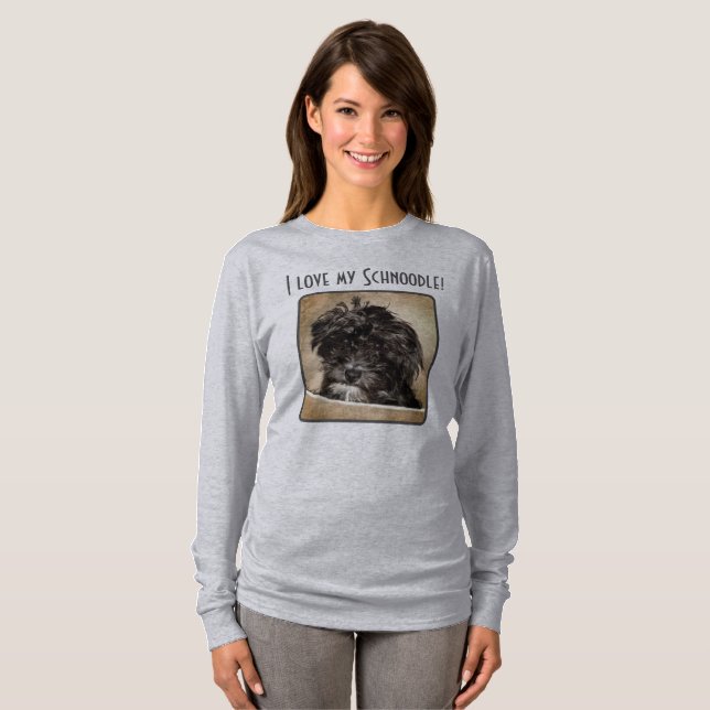Kvinnor Sweatshirt för Schnoodle Hund T Shirt (Hel framsida)