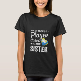 Kvinnor Syster Volleyball Mina favoritspelare ring T Shirt