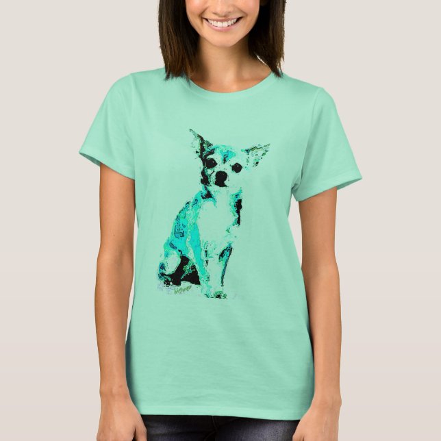 Kvinnor T-shirt Blue Chiwawa (Framsida)
