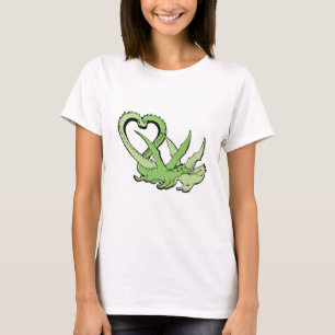 Kvinnor T-shirt drakar svan i hjärtat