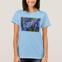 Kvinnor t-shirt med blå blomma