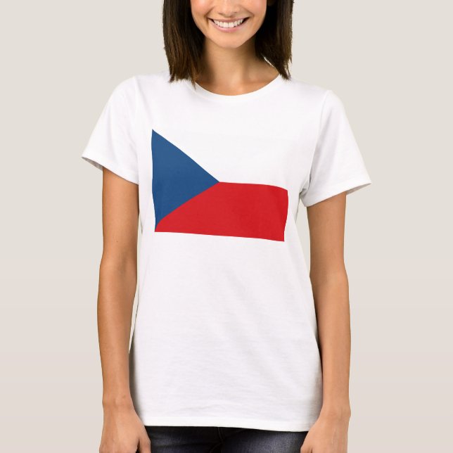 Kvinnor T Shirt med Flagga av Czechia (Framsida)