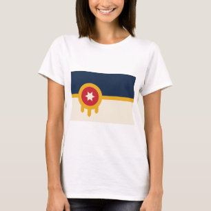 Kvinnor T Shirt med Flagga av Tulsa, Oklahoma