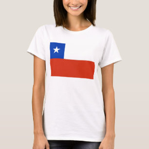 Kvinnor T Shirt med Flagga Chile