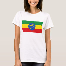 Kvinnor T Shirt med Flagga i Etiopien