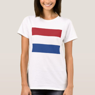 Kvinnor T Shirt med Flagga Nederländerna