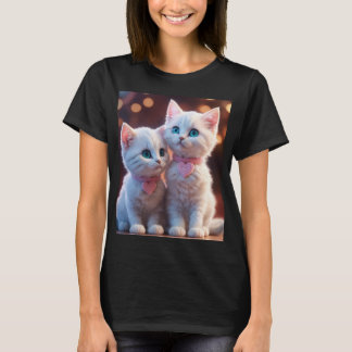 Kvinnor T-Shirt, svart kattunge T Shirt
