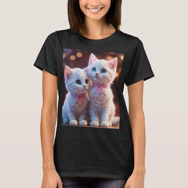 Kvinnor T-Shirt, svart kattunge T Shirt (Framsida)