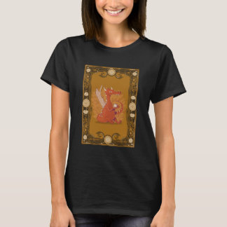 Kvinnor T-Shirt - Whimsical söt röd drakeshirt