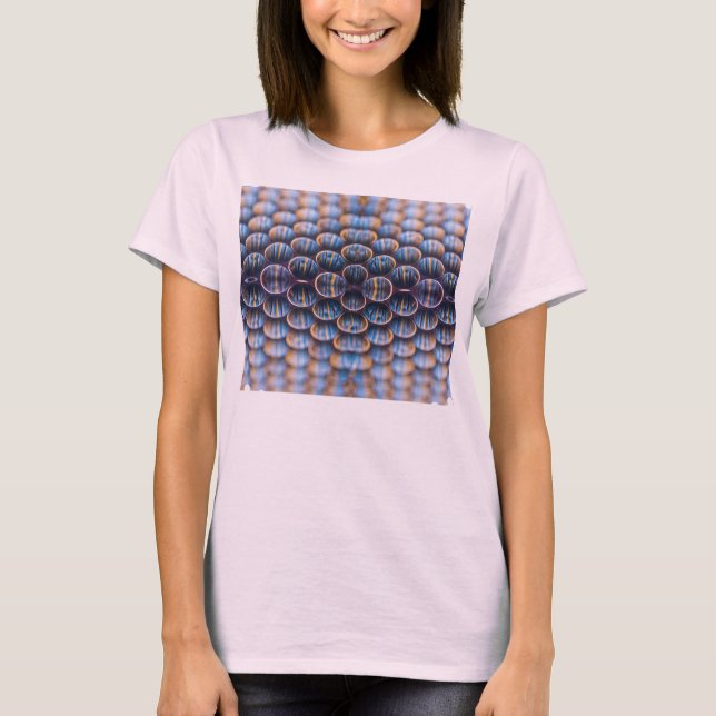 Kvinnor T-skirt med Abstrakt Honeycomb Image T-shirt (Framsida)