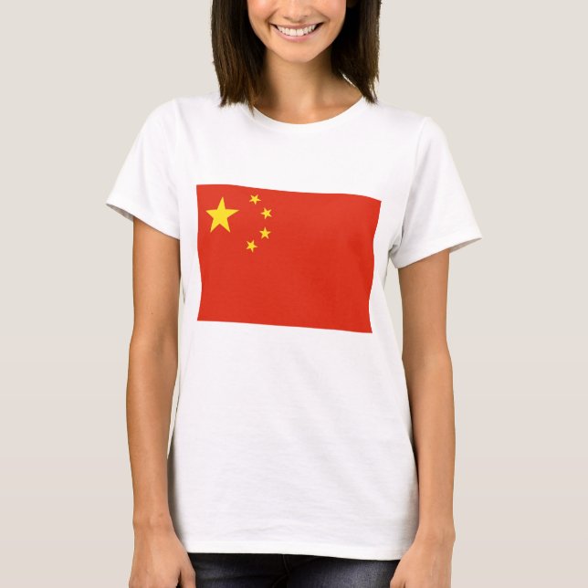 Kvinnor T skirt med Flagga av China T Shirt (Framsida)