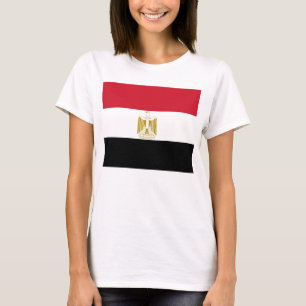 Kvinnor T skirt med Flagga av Egypten Tee Shirt