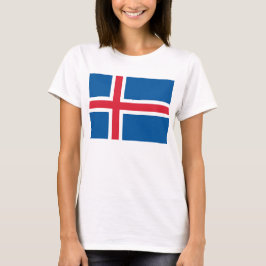 Kvinnor T skirt med Flagga av Island Shirt