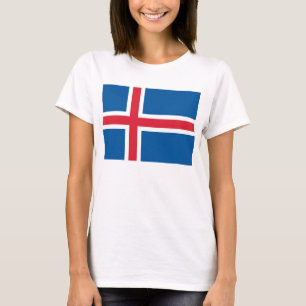 Kvinnor T skirt med Flagga av Island Shirt