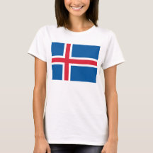 Kvinnor T skirt med Flagga av Island