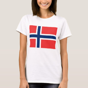 Kvinnor T skirt med Flagga av Norge T-shirt