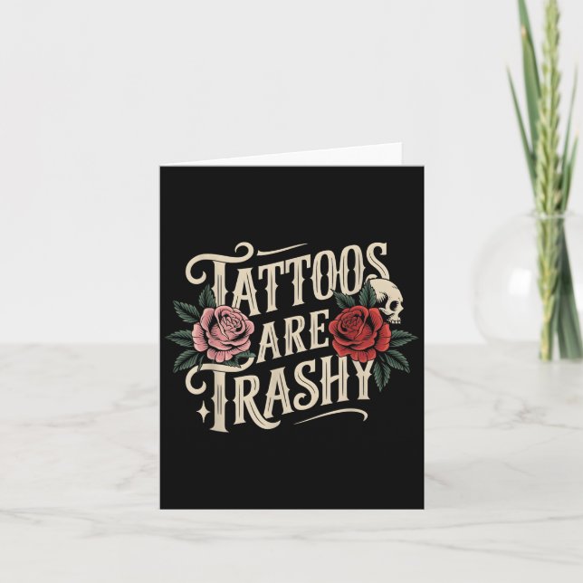 Kvinnor Tattoos är Trashy Retro Manar Tatoo Sarcas Kort (Framsida)