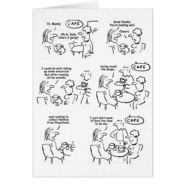 Kvinnor Tells Friend har inte tid att utöva yrket Hälsningskort (Framsidan)