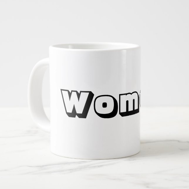 Kvinnor Text Namn Svart Textfärg Specialmugg Jumbo Mugg (Framsida vänster)