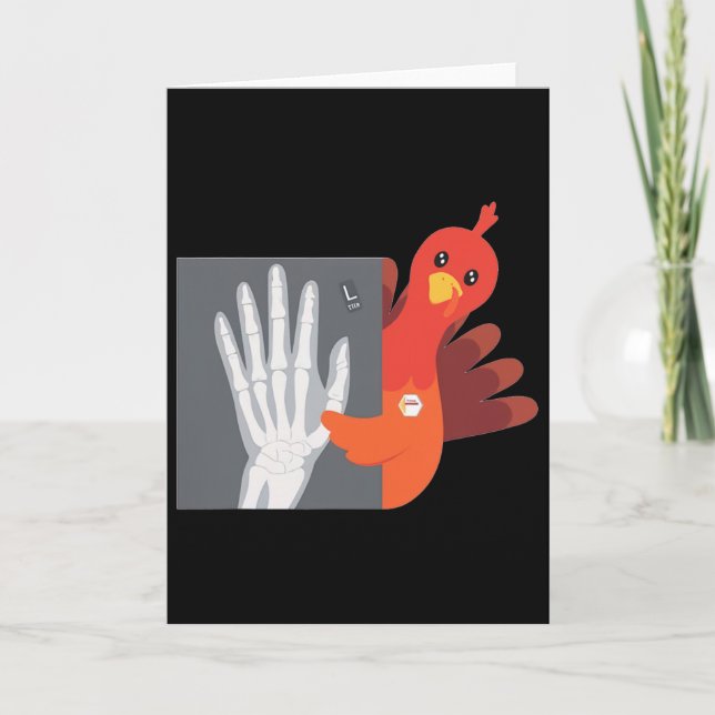Kvinnor Thanksgiving Turkey Röntgen Tech Höst Rad  Kort (Framsida)