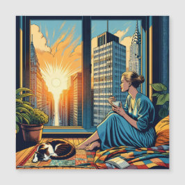 Kvinnor Tittar ut fönstrets drickskafett