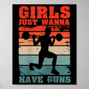 Kvinnor Tjejer Har Bara Vapenvitsam Tränings Tjej Poster