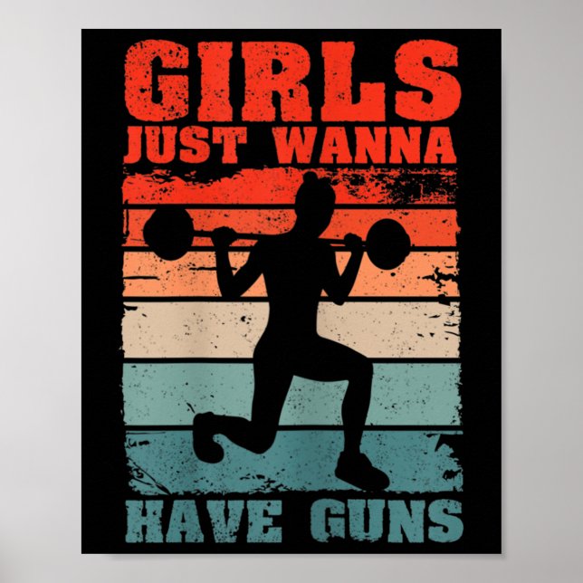 Kvinnor Tjejer Har Bara Vapenvitsam Tränings Tjej  Poster (Framsidan)