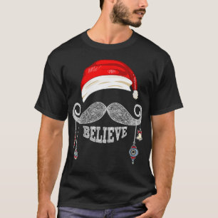 Kvinnor tror jultomten Mustache med Ornam T Shirt