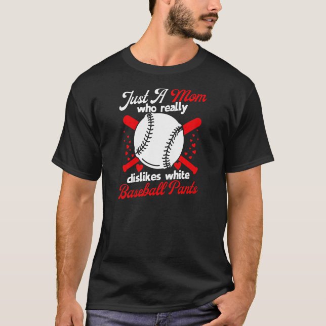 Kvinnor tycker inte om White Baseball Byxor Mamma  T Shirt (Framsida)