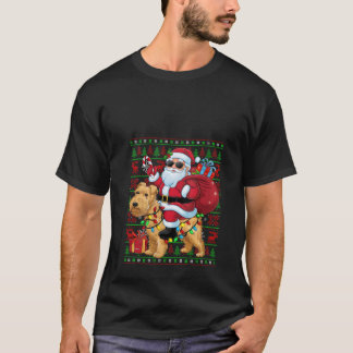 Kvinnor Ugly Julafton Ljus Santa Riding Wheaten Te T Shirt