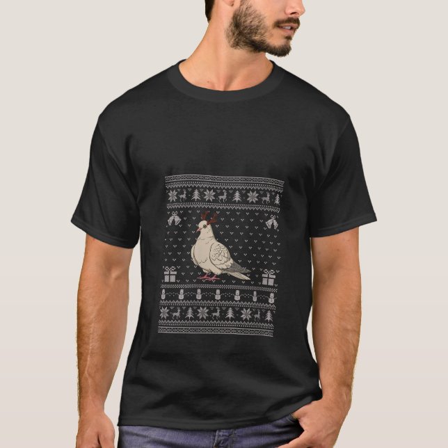 Kvinnor Ugly Julafton Sweater Stil Mourning Dove R T Shirt (Framsida)