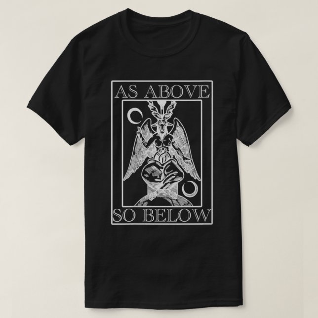 Kvinnor under Baphomet Occult Satanic D T Shirt (Design framsida)