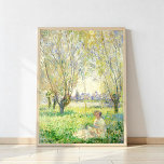 Kvinnor under Willows av Claude Monet Poster<br><div class="desc">En vacker målning av Claude Monet med en kvinna som sitter bland löst målade, halvmånsformade blad av emerald och citronlime gröngräs, under lång träd. Dasinor av lavendelns lila och halmstrås gult tyder på att löv i fjädringskanopierna. Ett sandband som löper tvärs över avstånd sammansättning kan vara ett väg eller en...</div>
