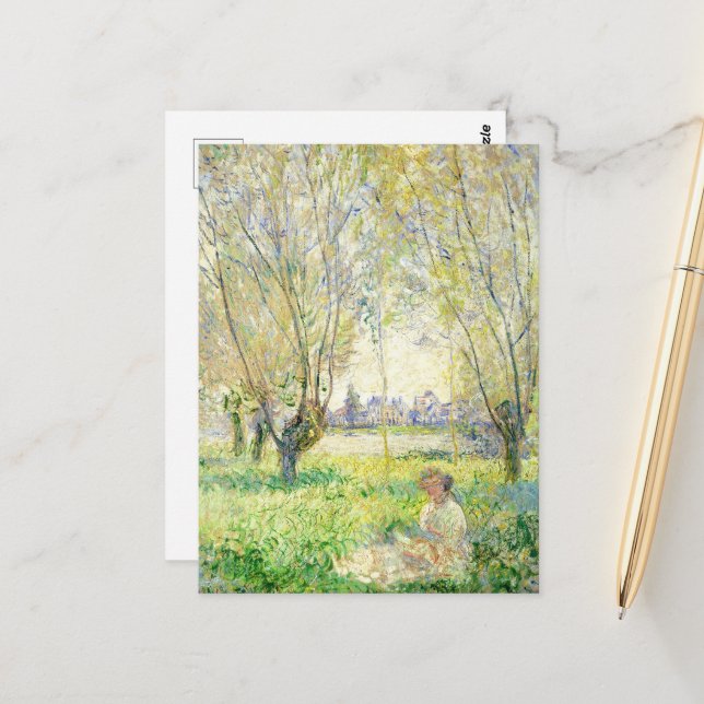 Kvinnor under Willows av Claude Monet Vykort (Fram/Back In Situ)