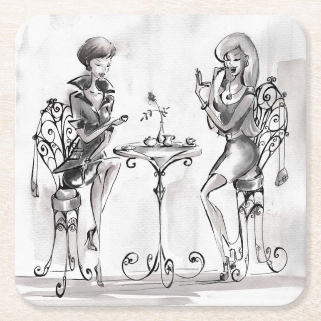 Kvinnor Underlägg Papper Kvadrat (Framsidan)