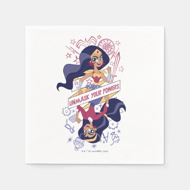  kvinnor uppmaskerar dina krafter pappersservett (Framsidan)