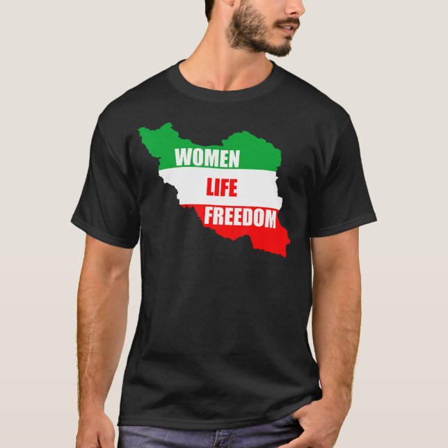 Kvinnor utan frihet Iran Vi står med Wom T Shirt (Framsida)