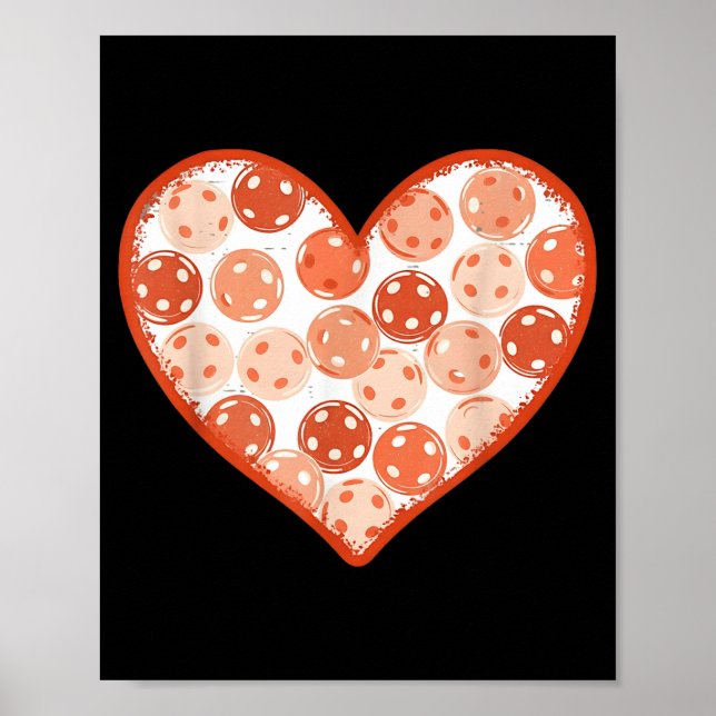 Kvinnor valentinpikkelboll hjärta kärlek pickle bo poster (Framsidan)