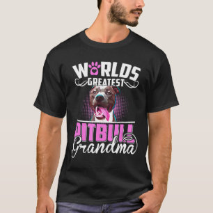 Kvinnor Världens Bästa Pitbull Mormor Present T Shirt