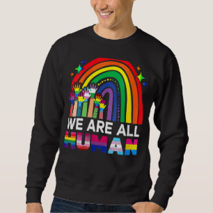 Kvinnor vi alla är mänskligt Pride Ally LGB Flagga Lång Ärmad Tröja